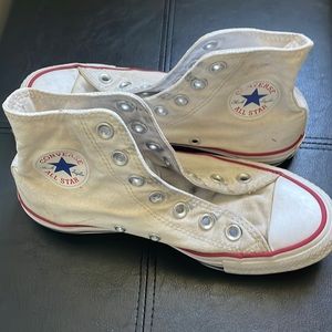 White Converse all star - classic high top canvas. Wmns size 6; mens 4